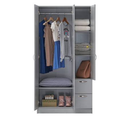 Essentials - 3 Door Double Wardrobe - 2 Drawers