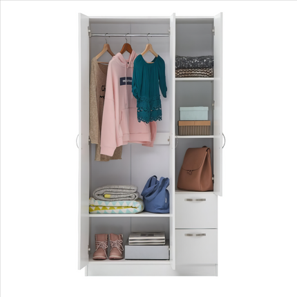 Essentials - 3 Door Double Wardrobe - 2 Drawers