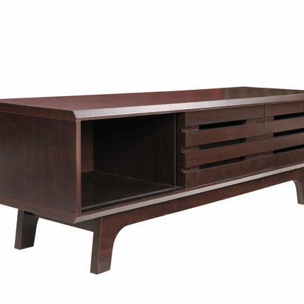 Essentials - TV Unit - Sliding Doors - Dark Oak