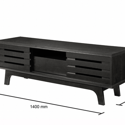 Essentials - TV Unit - Sliding Doors - Dark Oak