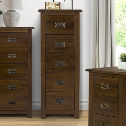 Highland Home - 5 Drawer Narrow Chest