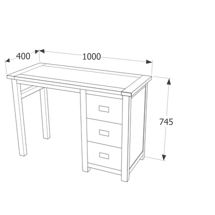 Highland Home - Single Pedestal Dressing Table