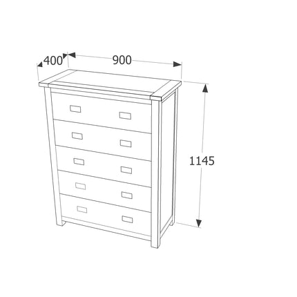 Highland Home - Storage - 5 Drawer Chest