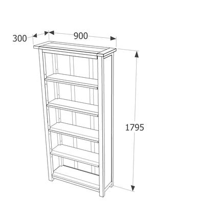 Highland Home - Tall Bookcase - 4 Shelf Design