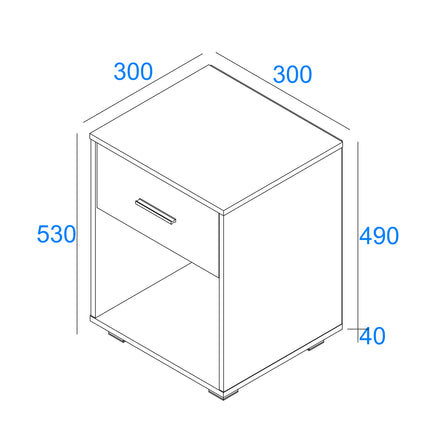 Lido - 1 Drawer Compact Bedside Cabinet