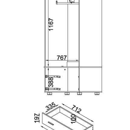 Lido - 2 Door, 2 Drawer Wardrobe 