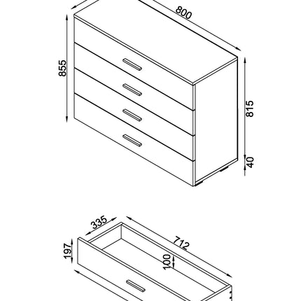 Lido - 4 Drawer Chest of Drawers