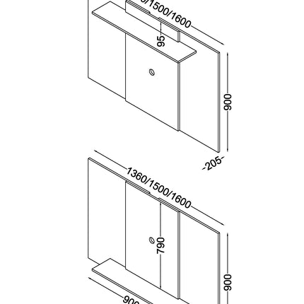 Lido - Extendable fixed TV Wall Panel