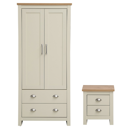 Lisbon - 2-Piece Set - 2-Door Wardrobe & 2-Drawer Bedside