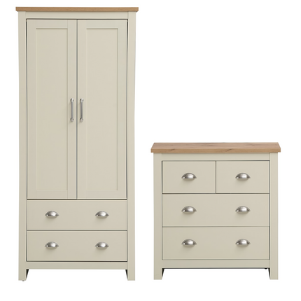 Lisbon - 2-Piece Set - 2-Door Wardrobe & 4-Drawer Chest
