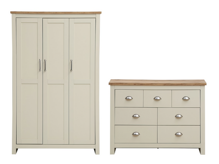 Lisbon - 2-Piece Set - 3-Door Wardrobe & 7 Drawer Chest