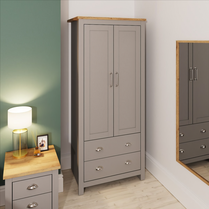 Lisbon - 3-Piece Bedroom Set - 2 Door Wardrobe, Chest of Drawers & Bedside Table 