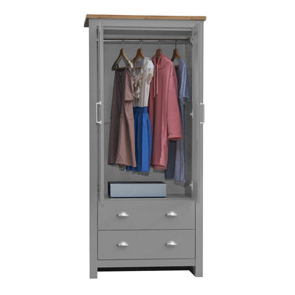 Lisbon - 3-Piece Set - 2 Door Wardrobe, 7 Drawer Chest & Bedside Table 