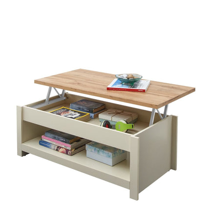Lisbon Lift Up Coffee Table In Cream - Versatile Living Room Table