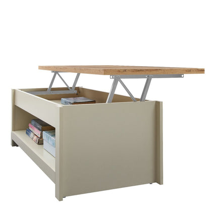 Lisbon Lift Up Coffee Table In Cream - Versatile Living Room Table