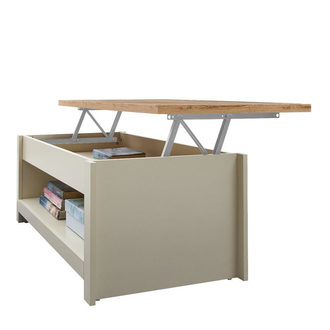 Lisbon Lift Up Coffee Table In Cream - Versatile Living Room Table