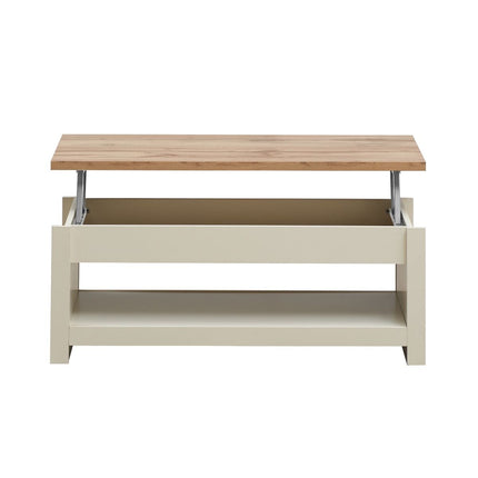 Lisbon Lift Up Coffee Table In Cream - Versatile Living Room Table