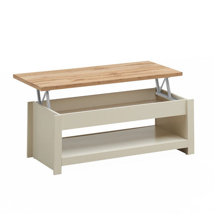Lisbon Lift Up Coffee Table In Cream - Versatile Living Room Table