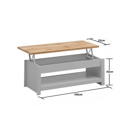 Lisbon - Lift Up Coffee Table Light - Grey