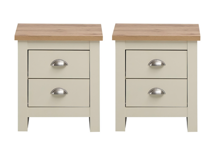 Lisbon - Pack of 2, 2-Drawer Bedside Tables 