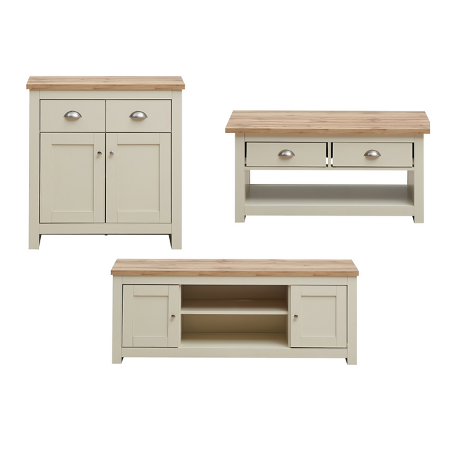 Lisbon - Set - 2 Door TV Unit, 3 Drawer Sideboard, Coffee Table 