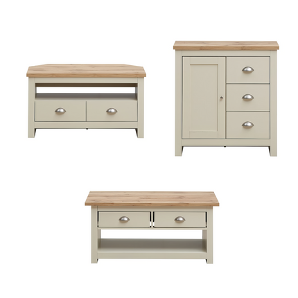 Lisbon - Set - Corner TV Unit, 3 Drawer Sideboard, Coffee Table 