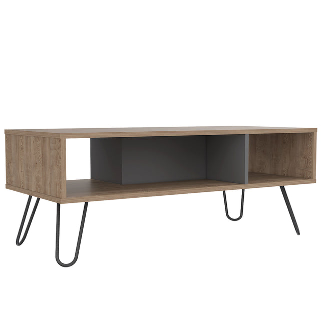 Modern Living - Bleached or Smoked Oak Coffee Table - Hairpin Legs