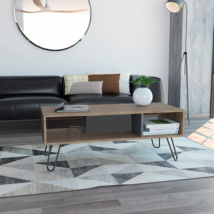 Modern Living - Bleached or Smoked Oak Coffee Table - Hairpin Legs