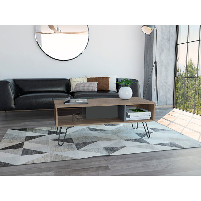 Modern Living - Bleached or Smoked Oak Coffee Table - Hairpin Legs