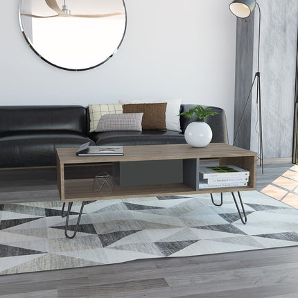 Modern Living - Bleached or Smoked Oak Coffee Table - Hairpin Legs