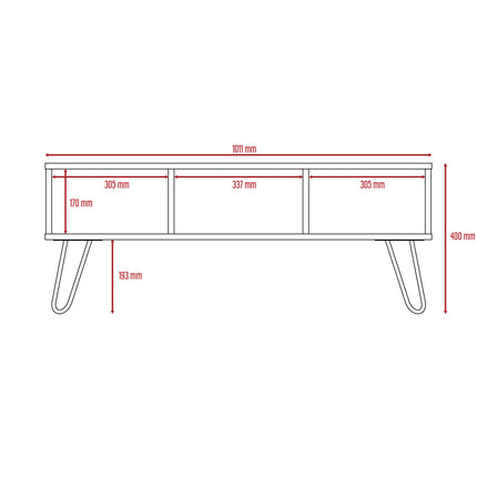 Modern Living - Bleached or Smoked Oak Coffee Table - Hairpin Legs