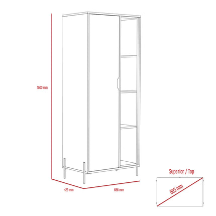 Modern Living - Bookcase Display Unit - Open & Concealed Storage