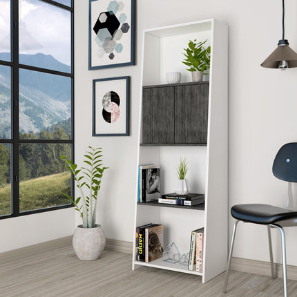 Modern Living - Bookcase - Doors - Graduated Shelving Design