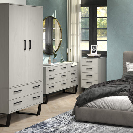 Modern Living - Compact 2 Door 2 Drawer Wardrobe