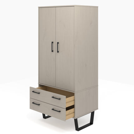 Modern Living - Compact 2 Door 2 Drawer Wardrobe