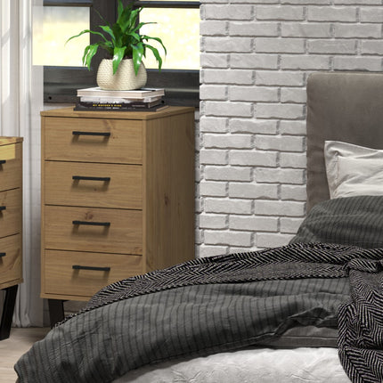 Modern Living - Compact Industrial 4 Drawer Narrow Chest