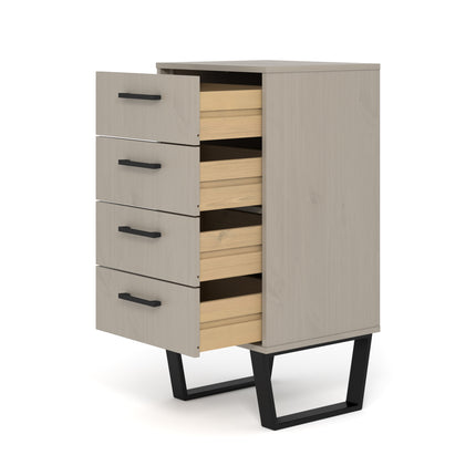Modern Living - Compact Industrial 4 Drawer Narrow Chest