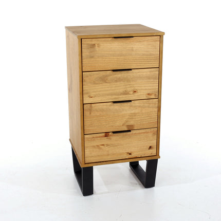 Modern Living - Compact Industrial 4 Drawer Narrow Chest