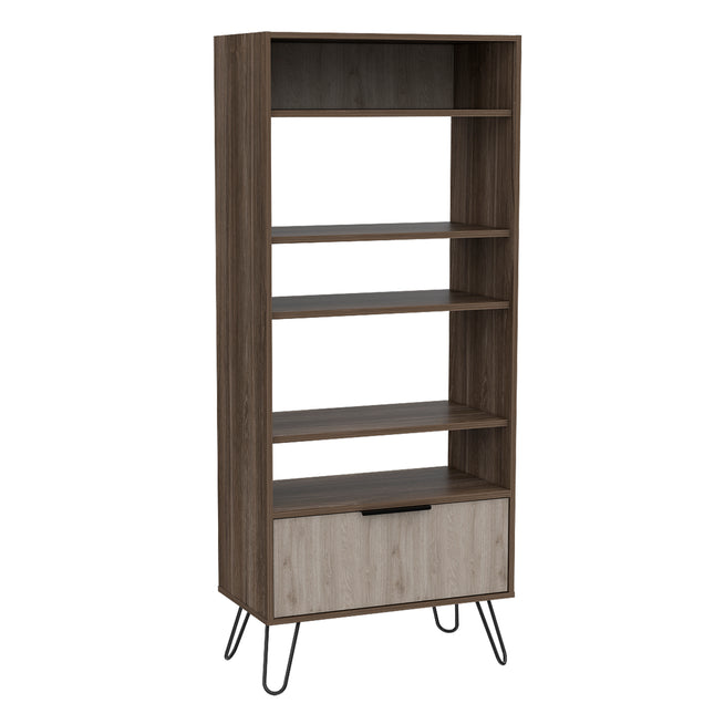 Modern Living - Display Bookcase - Door - Smoked Oak Effect