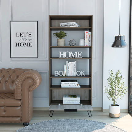 Modern Living - Display Bookcase - Door - Smoked Oak Effect