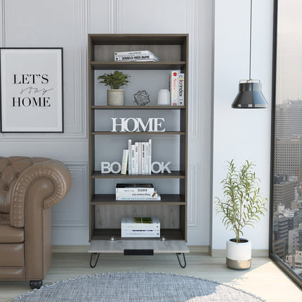 Modern Living - Display Bookcase - Door - Smoked Oak Effect