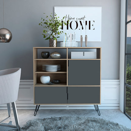 Modern Living - High Sideboard - Smoked Oak Effect