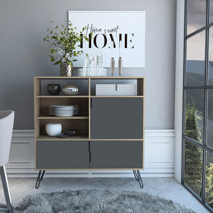 Modern Living - High Sideboard - Smoked Oak Effect