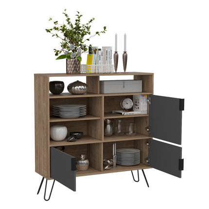 Modern Living - High Sideboard - Smoked Oak Effect