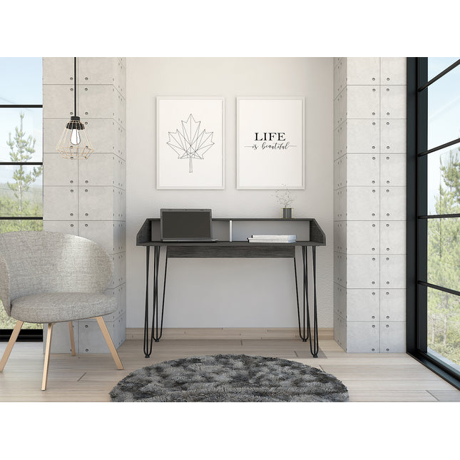 Modern Living - Home Office Desk - White and Carbon - Grey Finish