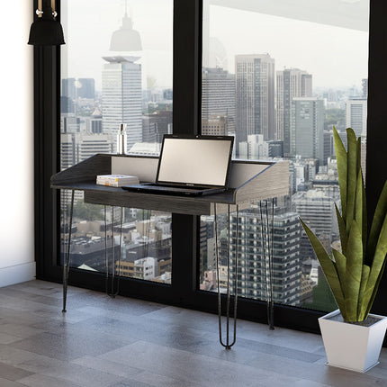 Modern Living - Home Office Desk - White and Carbon - Grey Finish