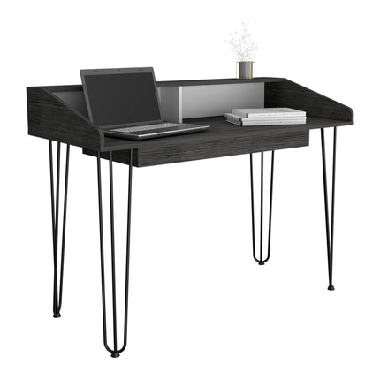 Modern Living - Home Office Desk - White and Carbon - Grey Finish