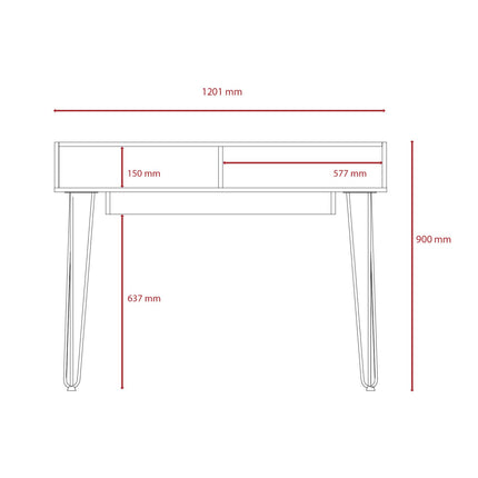 Modern Living - Home Office Desk - White and Carbon - Grey Finish