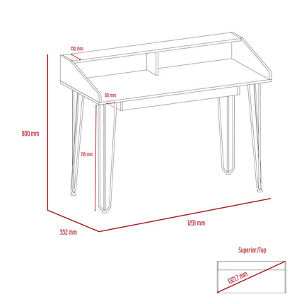 Modern Living - Home Office Desk - White and Carbon - Grey Finish