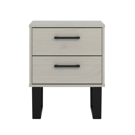 Modern Living - Industrial Look 2 Drawer Bedside Cabinet